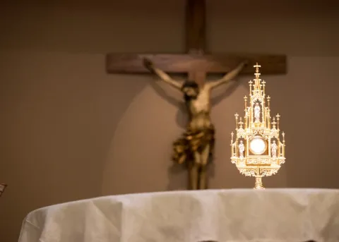 Crucifix and blessed sacrament
