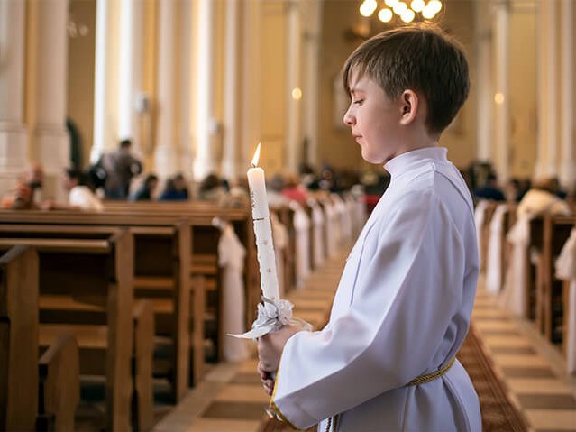 Acolyte in St. Vincent Catholic Church in Syracuse NY