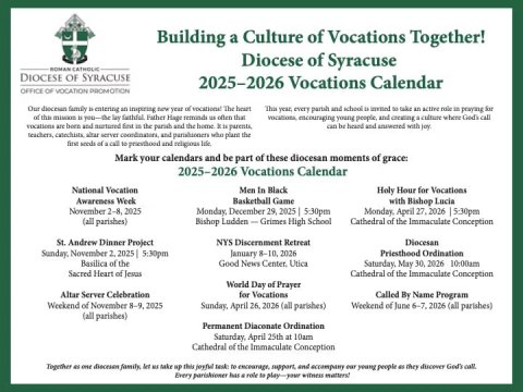 diocese vocation events and calendar